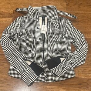 White House black market size 2  Black & White Gingham Lightweight Jacket. NWT